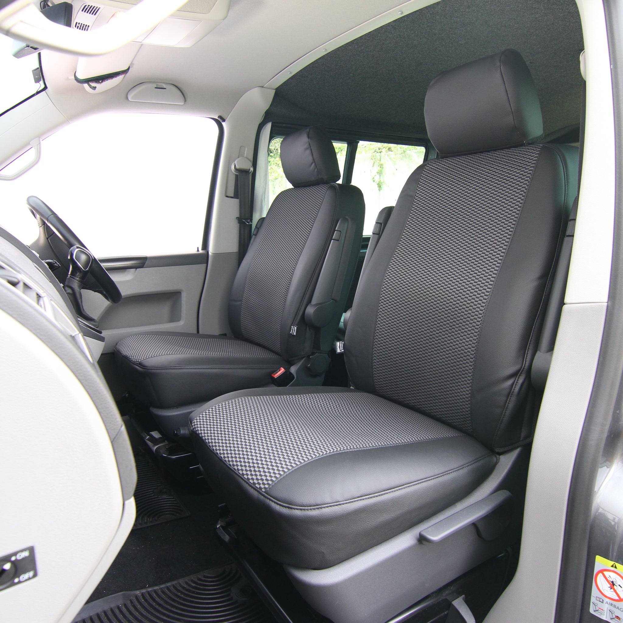 Transit Custom Leatherette Seat Covers With Single Passenger