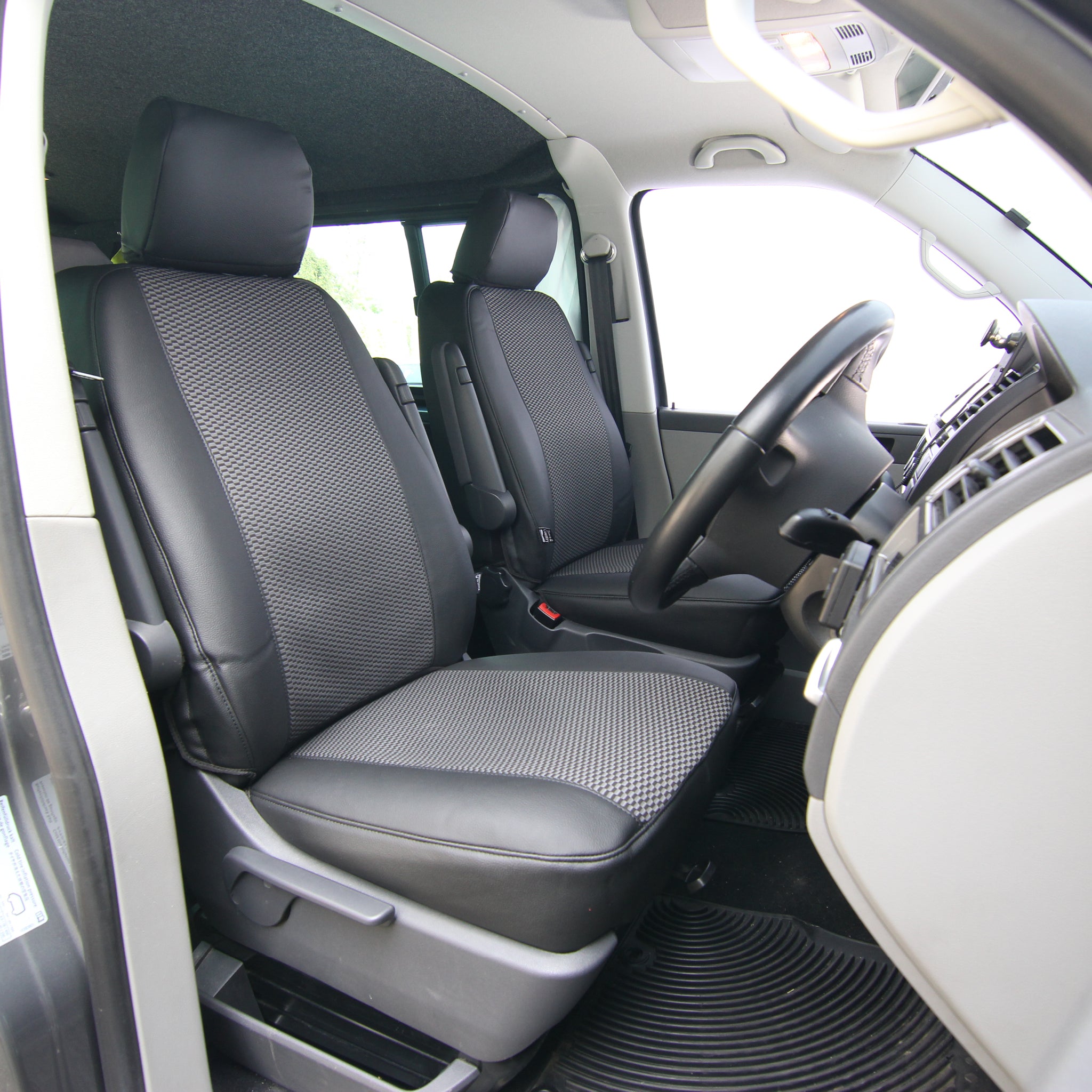 Transit Custom Leatherette Seat Covers With Single Passenger